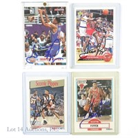 Scottie Pippen Signed Fleer Hoops UD NBA Cards (4)