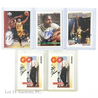 Magic Johnson Signed Hoops Upper Deck Cards (5)