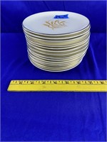 15pc Golden wheat bread & butter plates