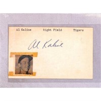 Al Kaline Signed Index Card Beckett Coa