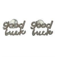 Wgold-pl 0.95ct Sapphire Good Luck Stud Earrings