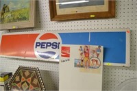 Pepsi Sign & Bonus Coca-Cola Cardboard