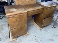 WOODEN DESK W/ DRAWERS (48" X 18" X 28")