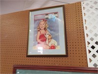 Framed, 1955 Calendar Girl/Dog