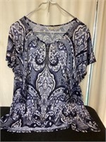 G) women’s size 2X blue cotton dress top from