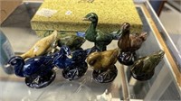 Collection of 1970s Hand Painted Pottery Bird Figu