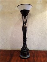 Maitland Smith Deco Bronze Woman Torchiere Lamp