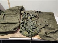 (2) Army Duffel Bags, Backpack, and more