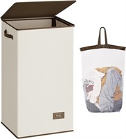 $55 Collapsible Laundry Basket with Lid White