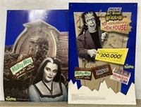 (I) 2 Munsters Snickers Candy Displays 25” x 38”