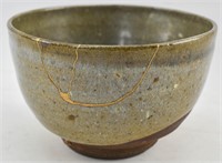 Antique Japanese Kintsugi Studio Pottery Bowl