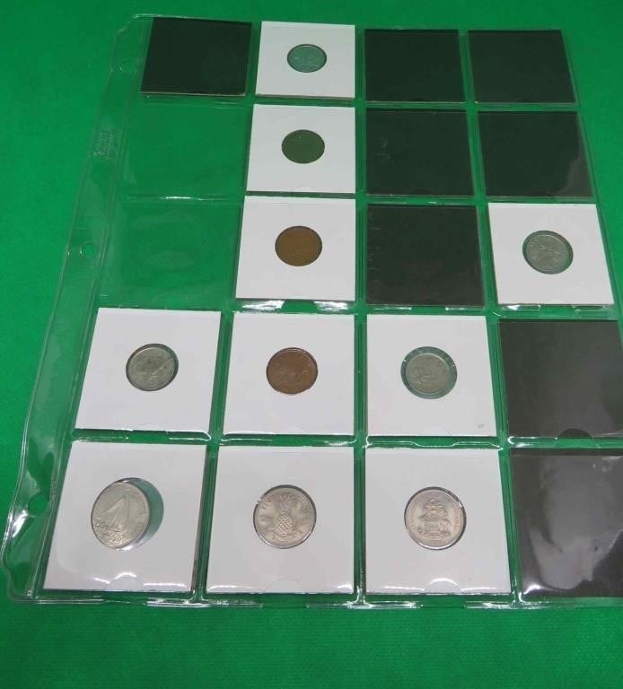 10x Foreign Coins Mix Bermuda Bahamas Singapore +