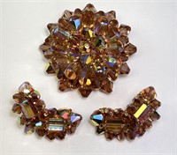 Vintage Aroura Borrellis Lg Brooch/Earring Set