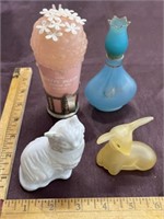 Avon perfume bottle lot cat deer all empty