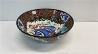 Asian ceramic raised hand painted bowl