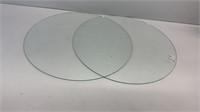 (2) Glass table tops 19.5’’ in diameter. There