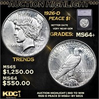 ***Auction Highlight*** 1926-d Peace Dollar $1 Gra