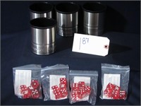 Qty 4 New Snap On Socket Style Dice Cup w/ Dice