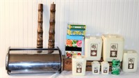 Vintage Canisters, Bread Box, Recipe Boxes, S&P
