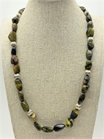 Sterling Silver Natural Serpentine Necklace