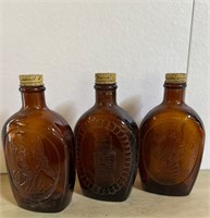 Vintage Brown Glass Syrup Bottles