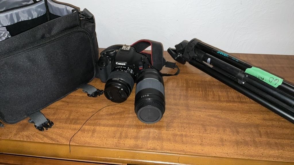 Canon Rebel with Case, Lenses, Tripod