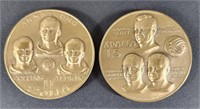 Apollo 2 & 15 Bronze Medallions (2)