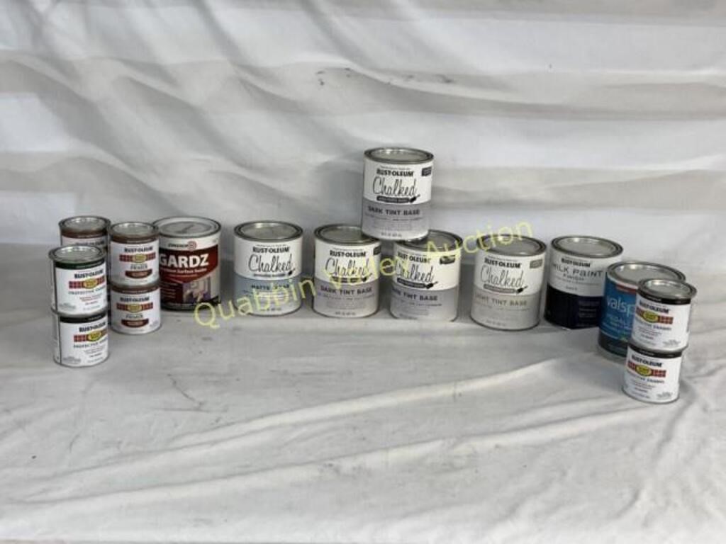 ASSORTED RUSTOLEUM PAINTS, BASES & TINTS