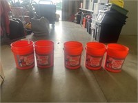 (5) Home Depot 5 Gallon Buckets