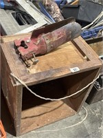 Wooden box & post hole digger