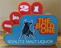 Vintage Schlitz Malt Liquor Plastic Calendar