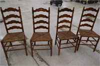 4 Wooden Ladderback Chairs