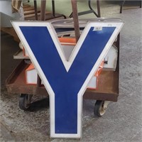 LARGE APROX 2 FT TALL  LETTER "Y" METAL FRAME