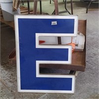 LARGE APROX 2 FT TALL  LETTER "E" METAL FRAME