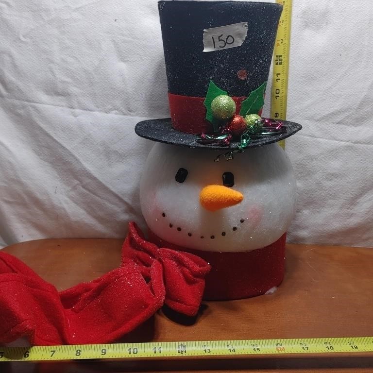 LARGE SNOWMAN TREE TOPPER OR DECORATIVE PIECE