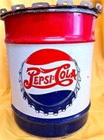 10 GALLON DOUBLE DOT PEPSI SYRUP METAL CAN 17" T