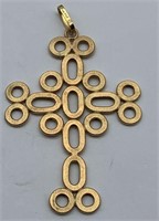 14k Gold Italy Cross Pendant