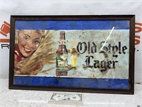 Vintage framed cardboard Old Style Lager