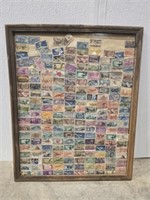 Vintage framed stamp collection