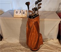 Leather Arnold Palmer Golf Bag, 2 Woods, 5