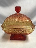 VINTAGE JEANETTE ABERINA LIDDED CANDY DISH. 6x7