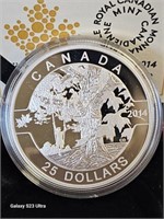 2014 $25 Fine Silver Coin Under the Maple Tree