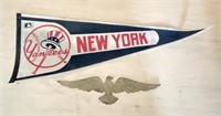 Yankees Pennant and Brass Eagle