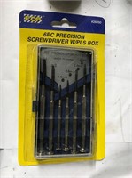 6 pc percision screwdrivers w/pls box