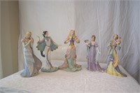 5 Lenox porcelain figurines. The Princess and The
