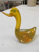 Art glass duck, yellow