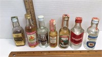 7 vintage mini liqueur bottles * Beam Whiskey