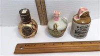 3 vintage mini liqueur bottles/Jugs * Mozart