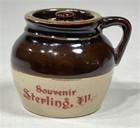 Souvenir Sterling Ill. Stoneware Miniature Pot