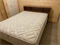 QUEEN SIZE SEALY BED, FRAME, HEADBOARD